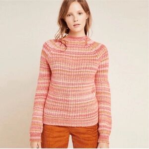Anthropologie T.La Drea Space Dyed Mock Neck Sweater Size M Romantic Boho Fairy